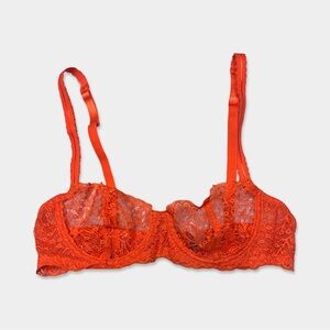 JOURNELLE Bra 34B Lace Orange Made In Italy GUC